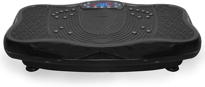 XXL 330 LBS 120 Levels Vibration Plate Exercise Machine - Whole Body Workout Vibration Fitness Platform w/ Resistance Bands - Home Training Equipment for Weight Loss & Toning，Black
