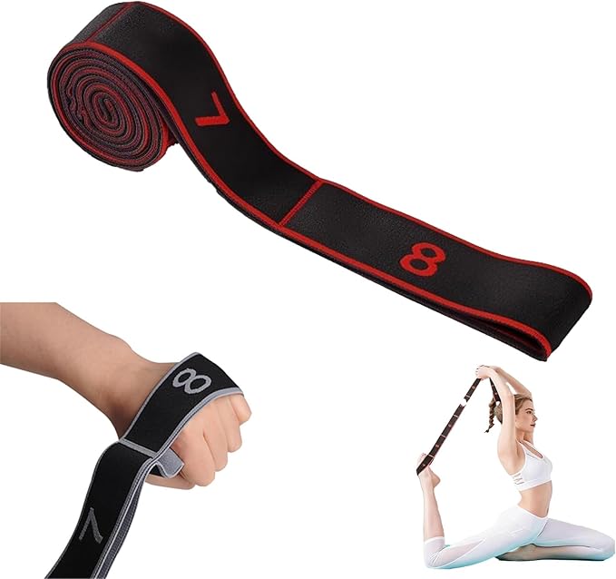 Fitness Resistance Band for Stretching and Yoga, Number Resistance Band with Handle, Adjustable Leg Stretcher Bands, Multifunction Elastic Stretch Band for Full Body Stretching Shaping