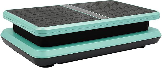 Vibration Plate Exercise Machine, 2 Resistance Bands Full-Body Workout Machine, 330LBS Load 200W Exercise Vibrating Platform, Dual Control Vibration Plate for Circulation, Green