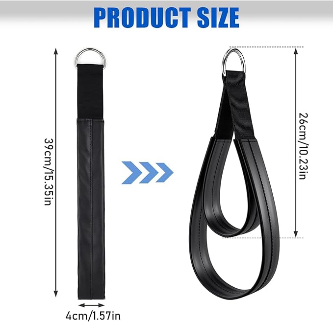 4PCS Pilates Straps, Pilates Double Loop Straps for Reformer, Fitness D-Ring Straps Double Loops Padded