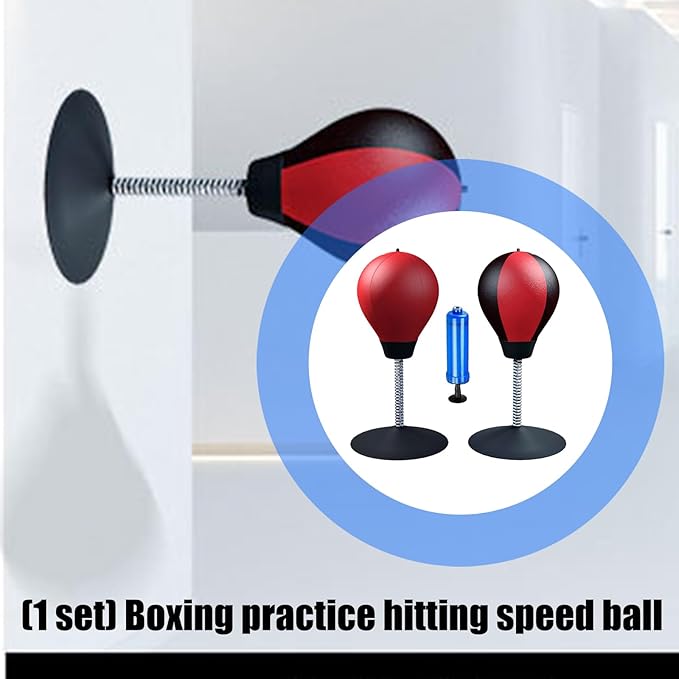 Heavy Type PU Boxing Reactions Ball with Balanced Suspension Design to Improve Coordination and Strength Rebounds Training Boxing Ball