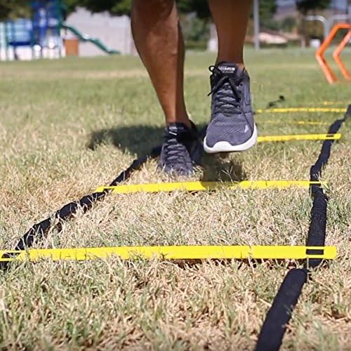 EFITMENT Speed Ladder, Agility Ladder Speed Training Equipment w/Carrying Bag – 11 Rung 13.5ft for Fitness Speed Training, Obstacle Course, Footwork, Soccer – A008
