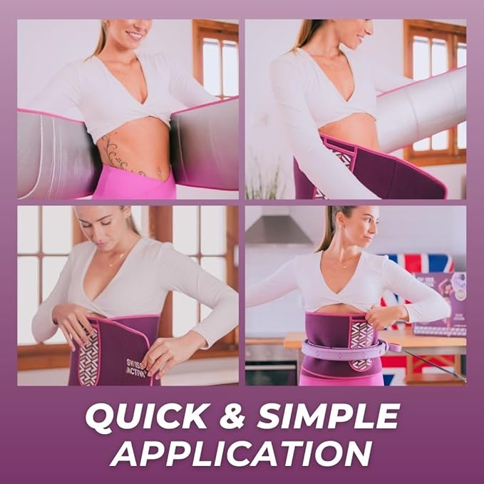 Swiss Activa+ Waist Trimmer -Waist Size 22-44in - Weight Loss Infinity Smart Weighted Hula Hoop for Women Purple