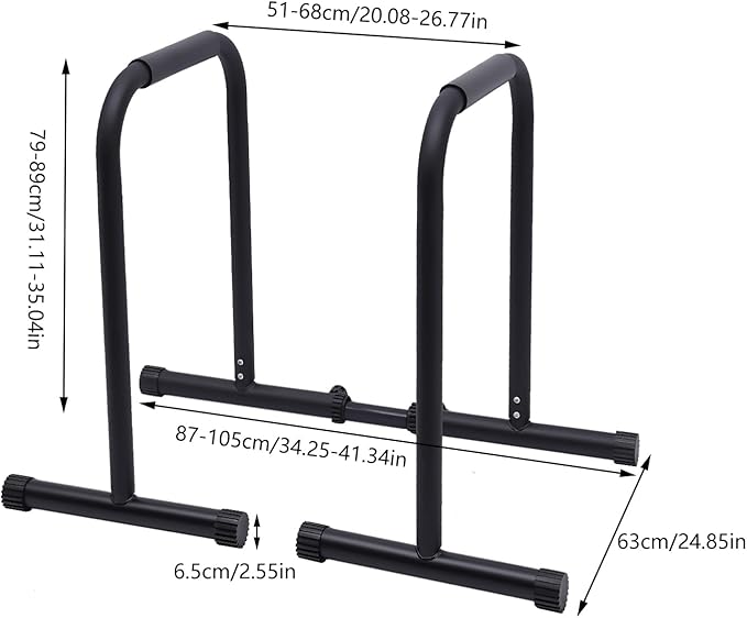 Djustable Parallel Dip Bars Multifunctional Immersion Bar Adjustable Round Steel Pipe Portable Strength Training Parallel Bars Leg Lifting Lever, Suitable For Home Gym Push-Up, Pull Up