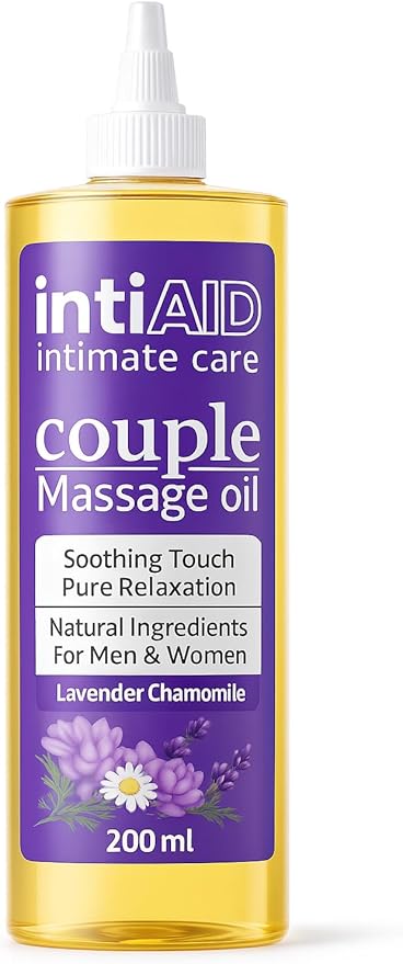 Couple Massage Oil with Lavender & Chamomile. Soothing Touch for Pure Relaxation during intimate moments. Nourishing Natural Ingredients like Almond Oil & Vitamin E - 7 Fl Oz