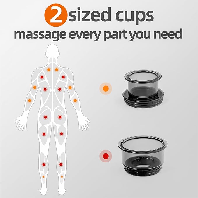 Becommend 5-in-1 Remote Cupping Kit for Massage Therapy with 20-Level Suction & Heat, Red Light – Cupping Set with 2 Replaceable Cups for Back Pain, Knots, Soreness Relief (Black)