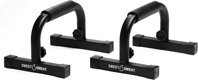 Sweet Sweat Push Up Bars, by Sports Research - Durable, Non-Slip with Comfort Grip - Calisthenics Equipment for Bodyweight Fitness & Strength Training - Floor Stand Pushup Bar Handles for Men & Women