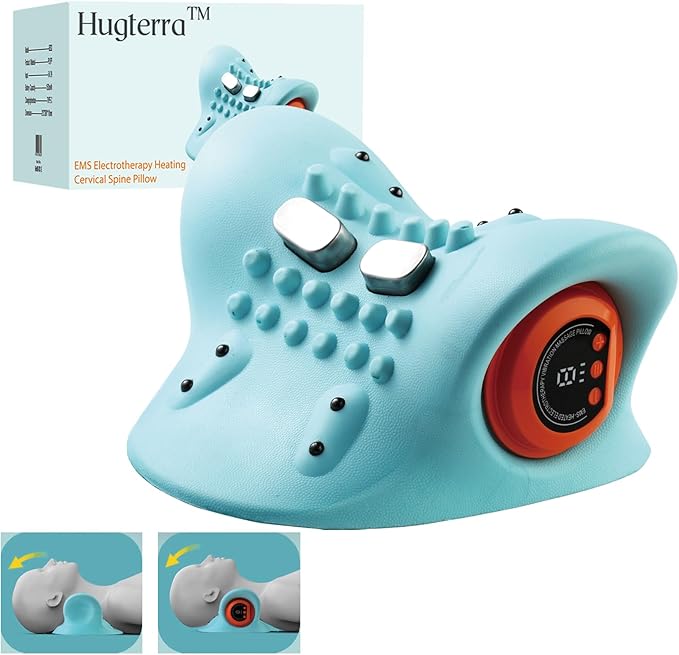 Neck Massager with Cervical Traction, Ergonomic Neck Pain Relief Device, Portable Neck Relaxer for Home & Office, Lightweight Neck Support Massager