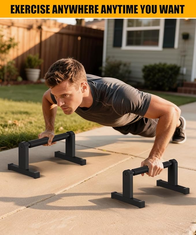 Push Up Bars | Heavey Duty Parallettes Dip Bar with Non-slip Grips for Calisthenics Planche L Sit Handstand Fitness Floor Workout, Pushup Station Handles Stand for Gym Strength Training