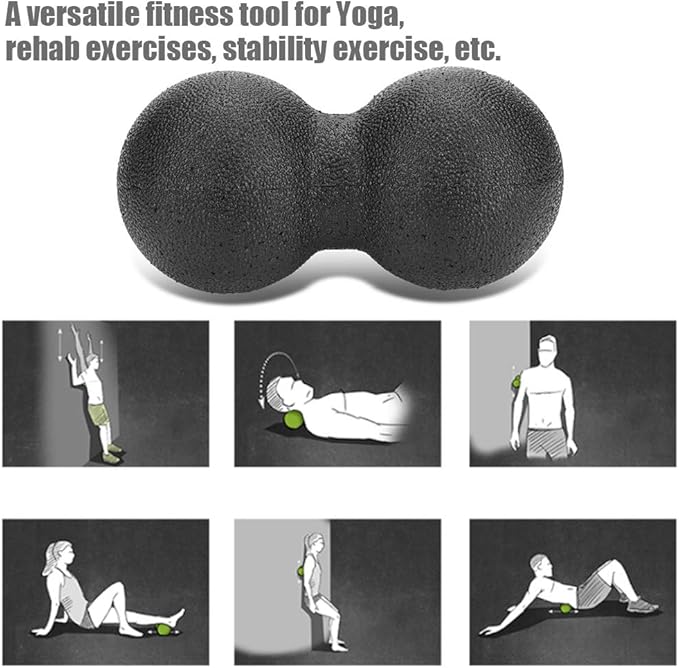 Peanut Massage Ball, 16x8cm Foam Two Ball Massage Roller Yoga Massage Roller Peanut Foam Roller Ball Massage Ball for Physical Therapy Self Deep Tissue