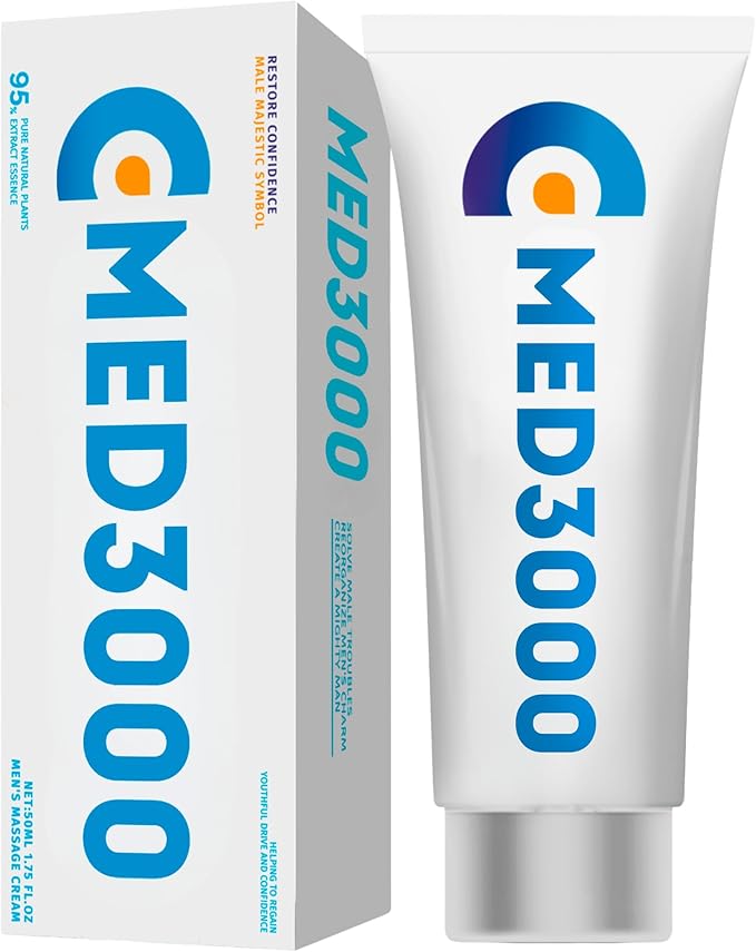 Gel Med3000 for Men - Powerful ED Cream and Blood Flow Enhancer - Erectile Dysfunction Supplements Cream