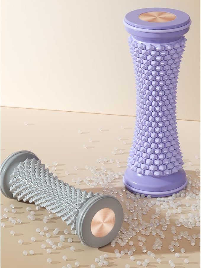 Foot Massage Roller Manual Trainer for Relieve Plantar Fasciitis Heel & Foot Arch Pain and Deep Tissue Massage Multi-Functional Feet Massages Trigger Point Therapy Reflexology Tool Gray