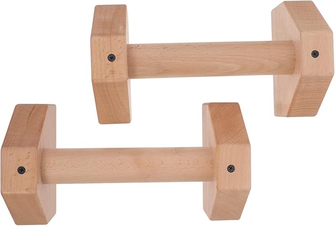 BESTonZON Pushup Stands Wooden Push up Bars 25cm Beech Wood Pair Strength Training Gym Equipment Muscle Trainer for Home Fitness Exercise