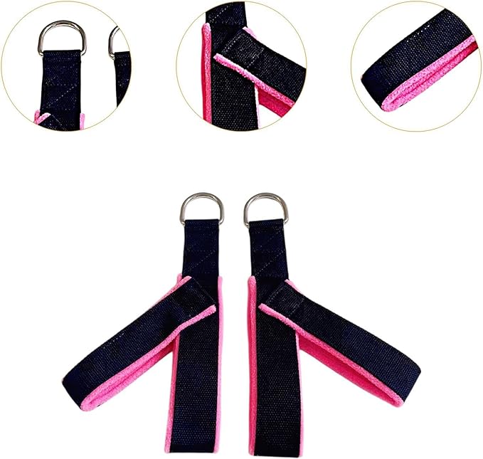2Pcs Pilates Straps Reformer Straps D Ring Core Waist Back Leg Y Loops Fitness Straps Yoga Straps for Exercise Men Home Women