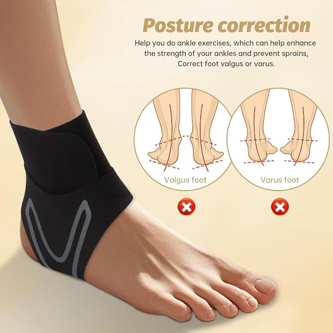 Ankle Balance Board Ankl e Foot Strengthener for Sprained,Single Leg Balance Board witth 2 Ankle Brace,Non-Slip Posture Corrector,Balance Training,Plantar Fasciitis Relief