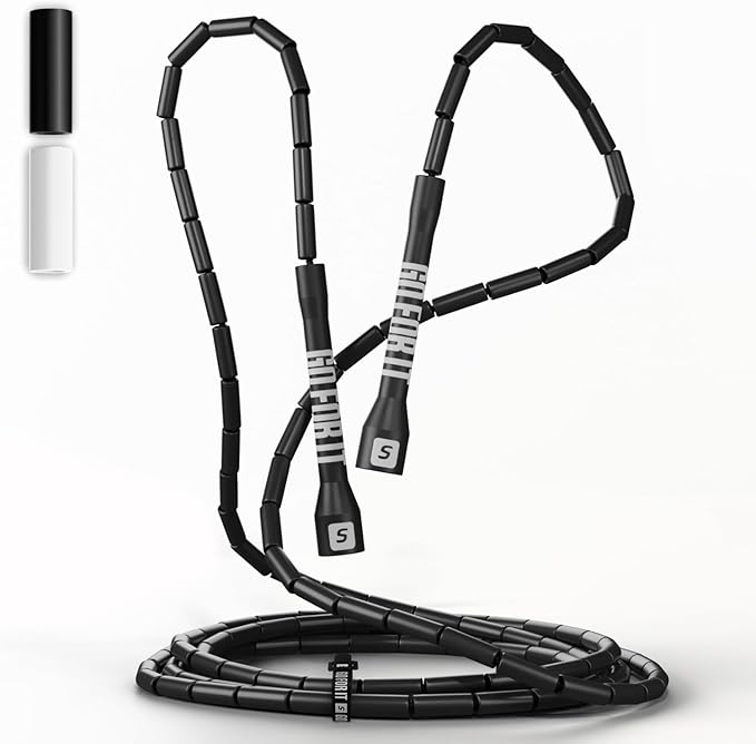Sportbit Elite Beaded Jump Rope – Adjustable for Kids & Adults, Durable Fitness Skipping Rope for Cardio, Gym, Home & Outdoor Workouts