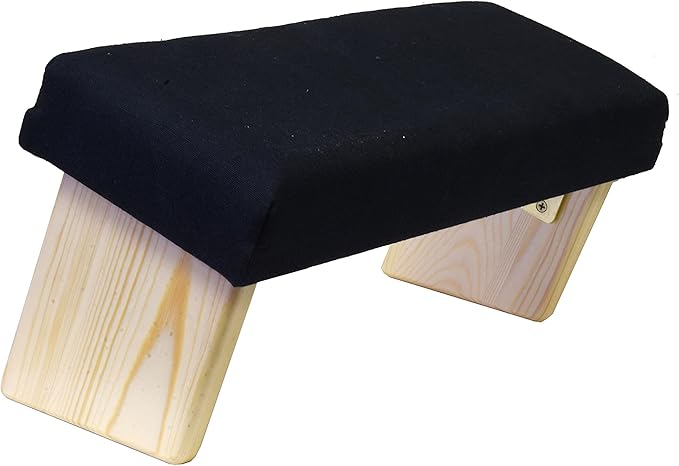 Mudra Crafts Black Foldable Meditation Chair - Yoga Zen Meditation Bench Kneeling Stool - Wooden Meditation Stool with Cushion - Prayer Kneeler Seiza Meditation Seat