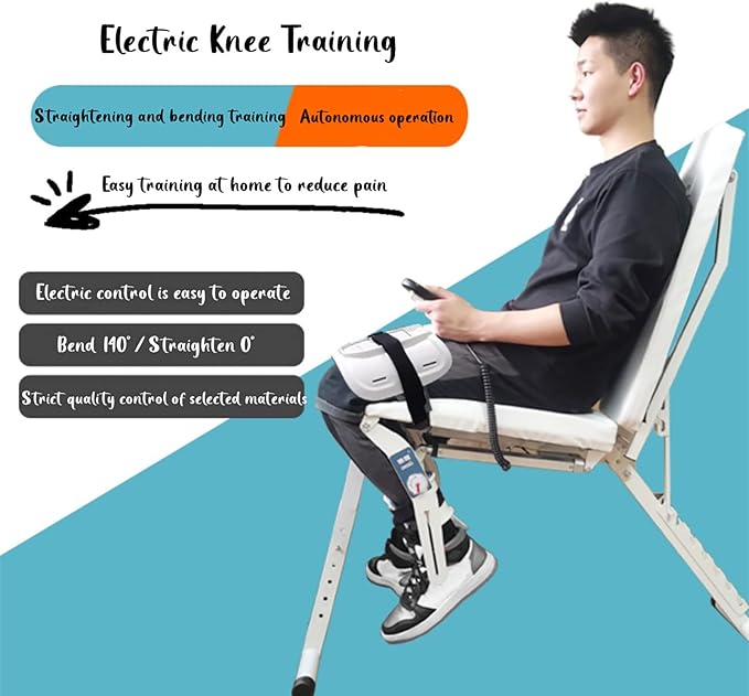 Electric Knee Rehabilitation Trainer, Stroke Hemiplegia Rehabilitation Training Equipment, Lower Extremity Bending and Straightening Training Chair, for Leg Function Recovery(Color:Left Leg)