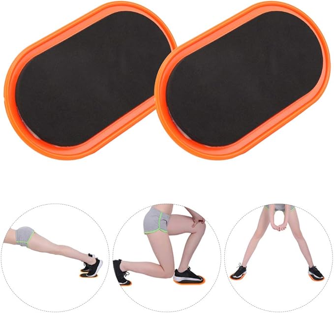 Bnineteenteam Fitness Sliding Disc, 2Pcs Workout Sliding Disc Disks Exercise Core Sliders Slide Mat Sports Abdominal Muscle Fitness Equipment (Yellow)