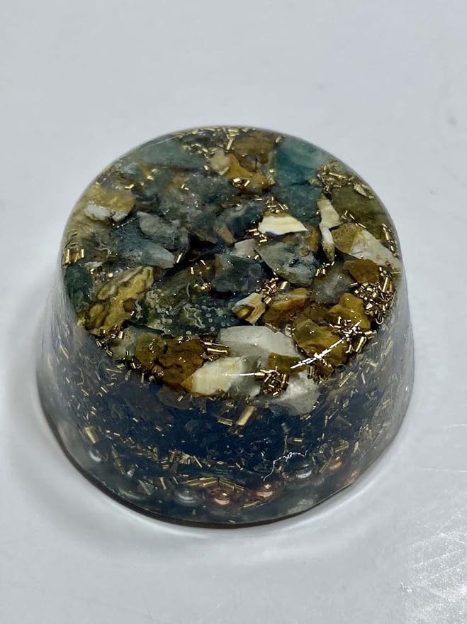Ocean Jasper Orgone Generator Energy Accumulator 528Hz/7.83Hz/Advance Harmonics Many Beautiful Ingredients and Colors!! (Ocean Jasper)