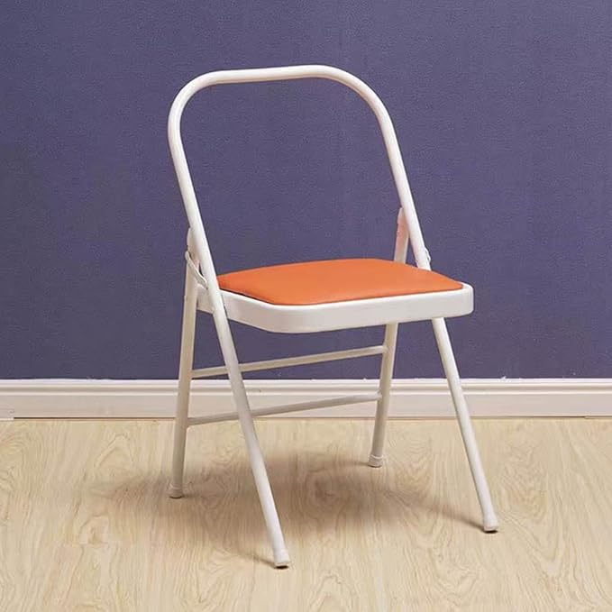 Iyengar Yoga Chair,Pilates Chair,Yoga Inversion Chair,Backless Yoga Chair Prop,Home Exercises Reinforced Design, Orange-82cm×45cm