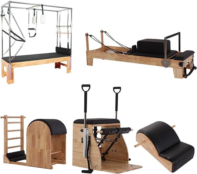 Pilates Five-Piece Set Cadillac Bed Fitness Equipment Suitable for Yoga Studio Rehabilitation Training Home Slimming Exercise Companion