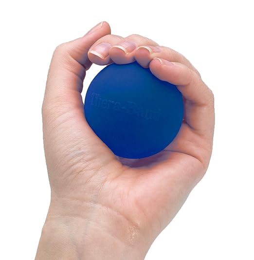 THERABAND Hand Exerciser, Ball For Hand, Wrist, Finger, Forearm, Grip Strengthening & Therapy, Squeeze Ball to Increase Hand Flexibility & Relieve Joint Pain, Blue, Firm