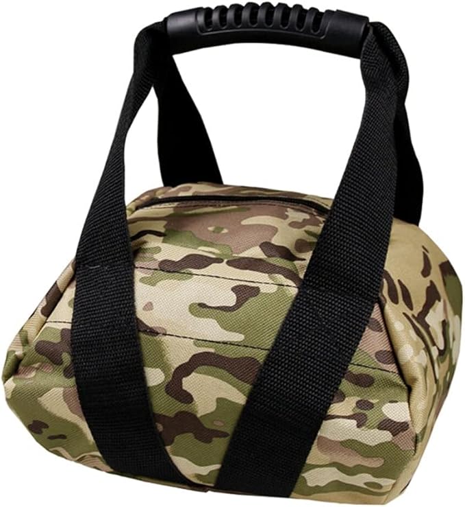 Camouflage Weightlifting Training Sandbag Kettlebell Sandbag, Adjustable Canvas Soft Sand Bag with Handles, Weightlifting Dumbbell for Home Training Fitness Yoga Workout