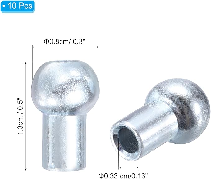 PATIKIL Cable Ball Stopper, 10pcs Gym Machine Accessories for 5mm Cable Fitness Equipment Wire Rope Port Joint Replacement Parts for Home Gym Machine, Silver
