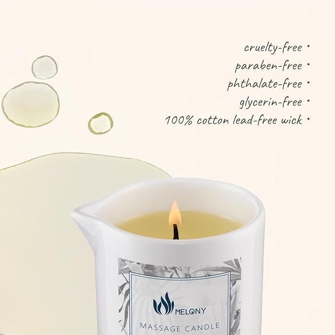 MELONY Massage Candle Oil, Moisturizing, Body Oil Candle, Natural Soybeans, 8.1 oz, Bamboo Orchid