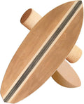 Maple Wood Balance Board with Roller and Half Ball Accessories - Dual-Mode Balance Trainer for Adults, Home Gym & Office Use, Surfboard Shape Design(31.5 x 11.8in)