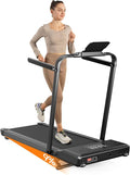 Walking Pad Treadmill with Handle,9% Manual Incline 3-in-1 Folding Treadmills for Home Small Space,3.0HP Quiet Motor Under Desk Treadmill with Remote & APP Control,300LB Capacity LED Display