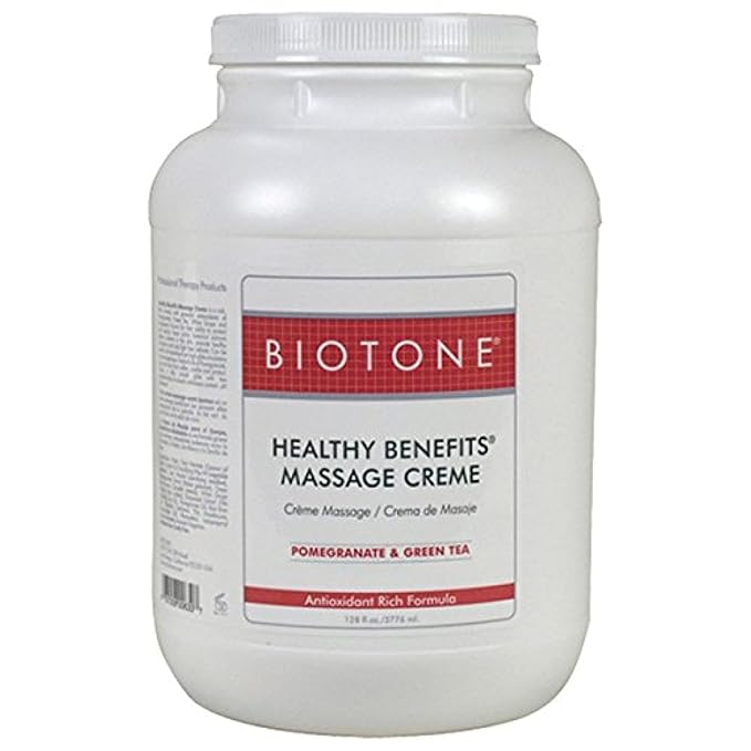 Biotone Healthy Benefit Massage Creme, Pomegranate & Green Tea, 128 Ounce