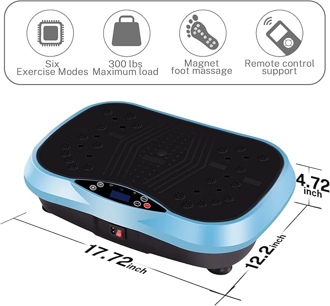 Power Vibration Plate Exercise Machine 300Lbs Capacity Full Whole Body Workout Vibration Platform,Waver Vibration Plate for Home Fitness