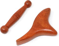 Honbay 2PCS Reflexology Tools Wood Body Massage Tools Triangle Massager Wooden Gua Sha Board Scraping Board Foot Massage Stick Tool Head Neck Hand Waist Calf Leg Foot Massager (Rosewood)