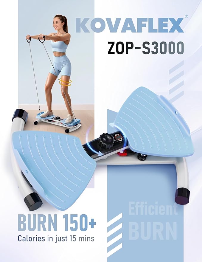 Waist Twister Machine with Smart Digital Counter and Resistance Bands 300 Lbs Capacity, Noiseless Ab Twister Board for Home Exercise, Fitness Equipment Ideal for Women to Burn Belly Fat and Tone Body