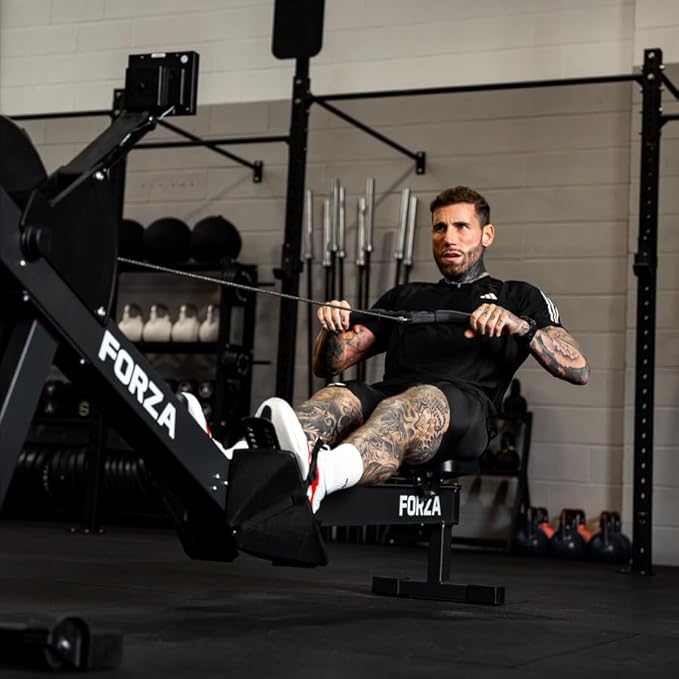 FORZA Fury Rowing Machine | 10-Level Adjustable Resistance Air Rower with Foldable Design, Digital Display & Ergonomic Features - Ideal for Home and Gym Workouts