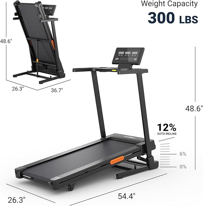 THERUN Treadmill with Incline, Incline Treadmill, Brushless Motorized Treadmills for Quiet Running