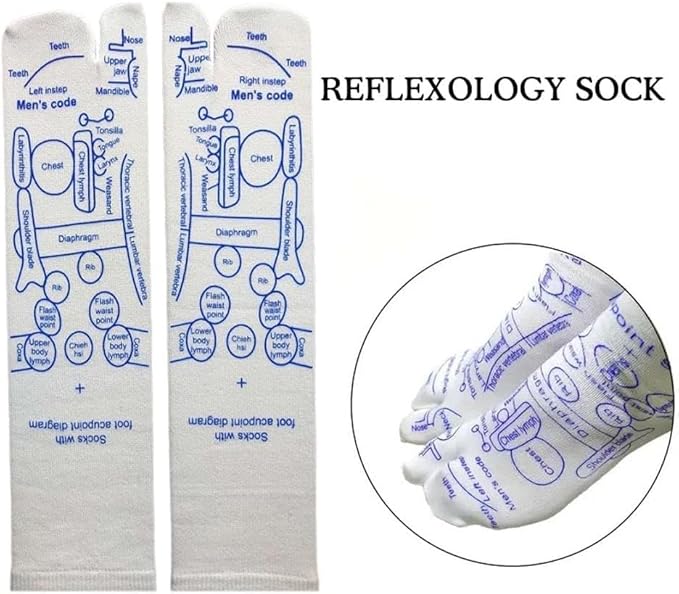 White Reflexology Socks Set,Reflexology Socks with Trigger Point Massage Tool, Acupoint Socks Set, Massage Tools and Equipment