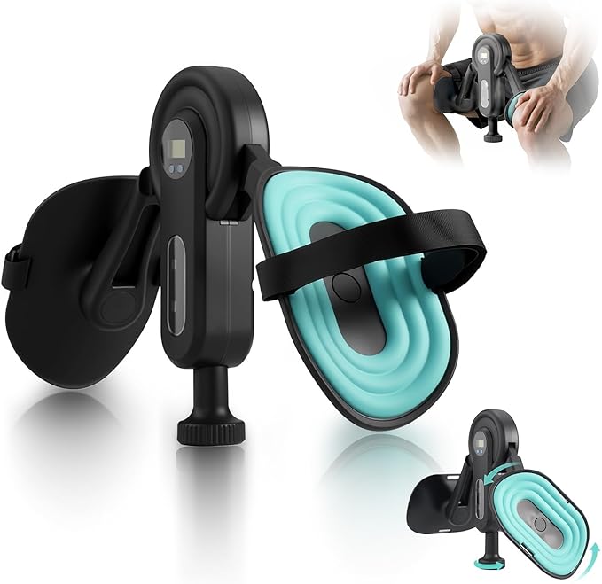 Thigh Trainer Kegel Exerciser for Men, Pelvic Floor Exercise Devices with Leg Straps, 360°Inner Thigh Exerciser, Adjustable Resistance 0-135 Lbs & Smart Display (Time/Cal/Rep/Count)