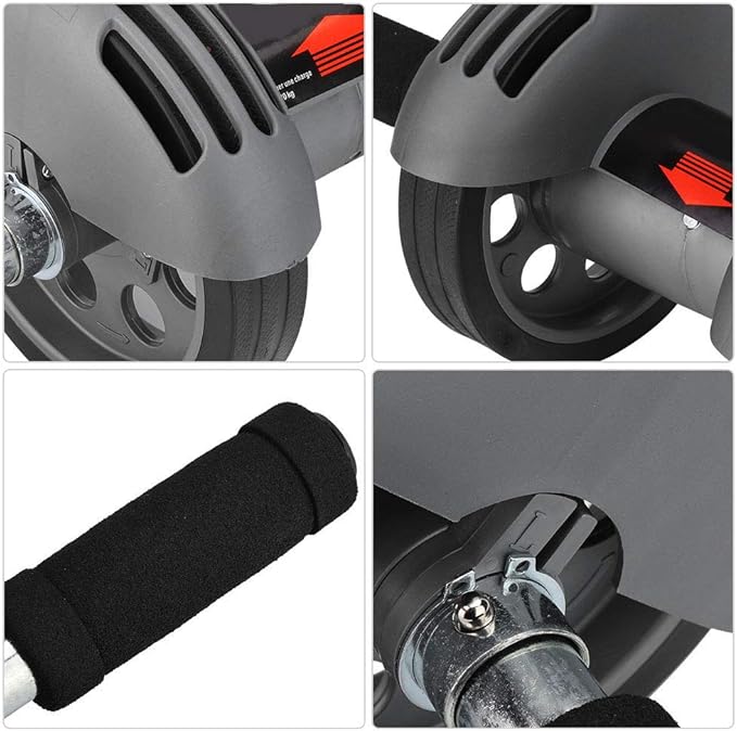 Ab Double Roller Workout System, Abdominal Exercise Roller Wheel with Dual Wheels and Knee Pad, Anti - Slip Foam Handles for Home Gym Core Training