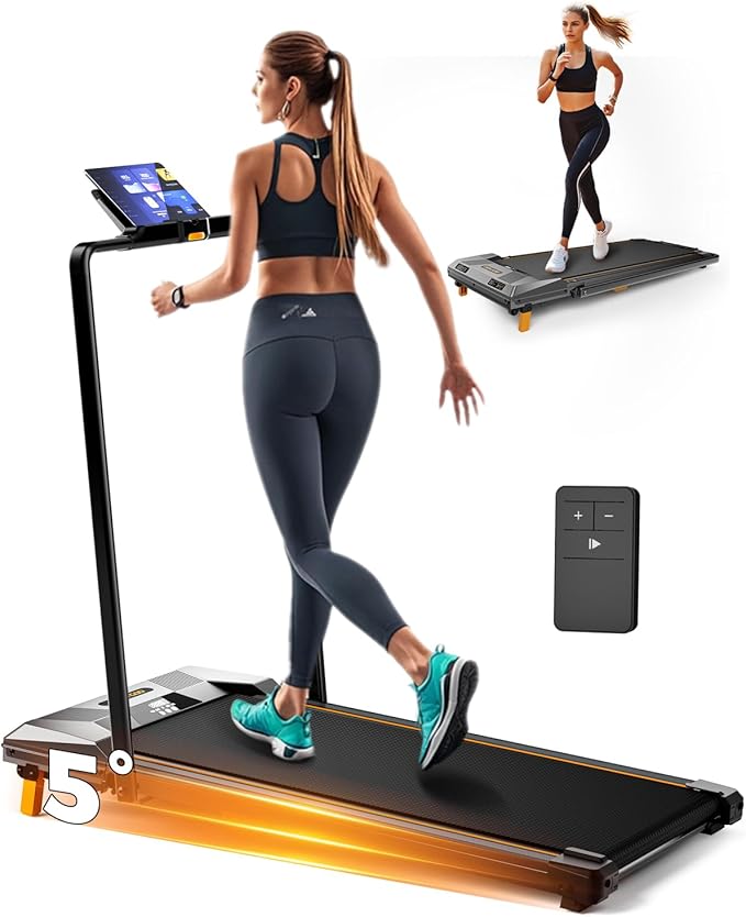 Walking Pad Treadmill, BestGod Incline Under Desk Treadmill 330lbs Capacity, 2.5HP Portable Treadmills for Home, Compact Treadmills Mini Running Machine with Remote Control