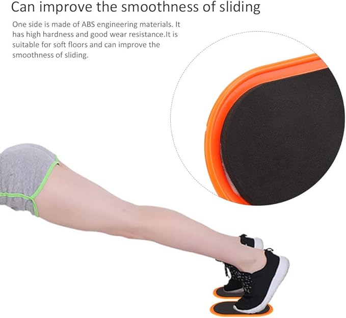 Bnineteenteam Fitness Sliding Disc, 2Pcs Workout Sliding Disc Disks Exercise Core Sliders Slide Mat Sports Abdominal Muscle Fitness Equipment (Yellow)