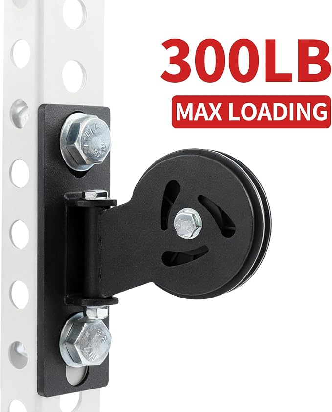 MARLANG Cable Pulley System for Squat Rack 180° Rotating Pulley Attachment M14 Bolts Fits Φ16-26mm Racks Smith Machine,LAT Pulldown & Row Workouts Home Gym Strength Training