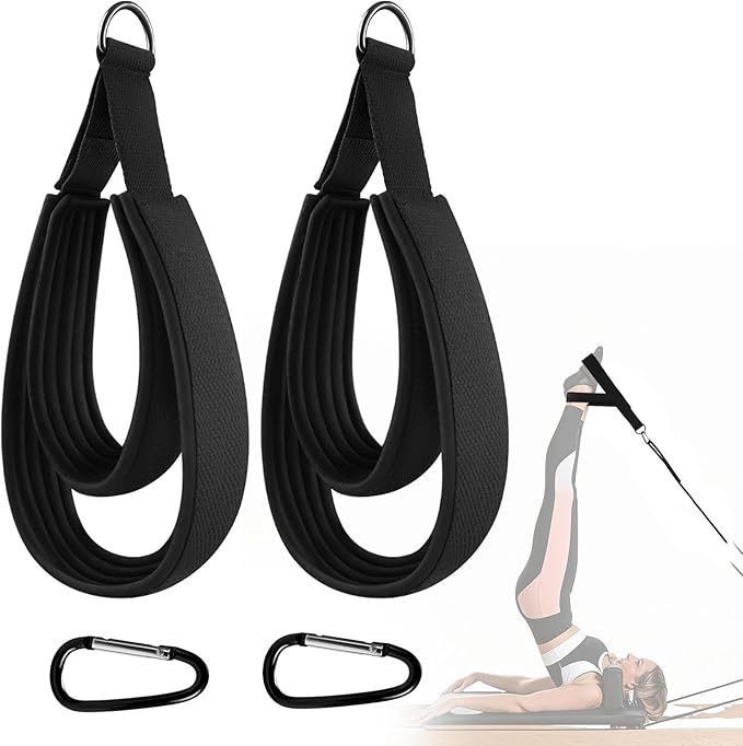 Padded Double Loop Kit for Balanced Body Pilates Reformer, Straps with D Rings for Studio, for Clinical, for Allegro 1 Pilates Reformers Equipment