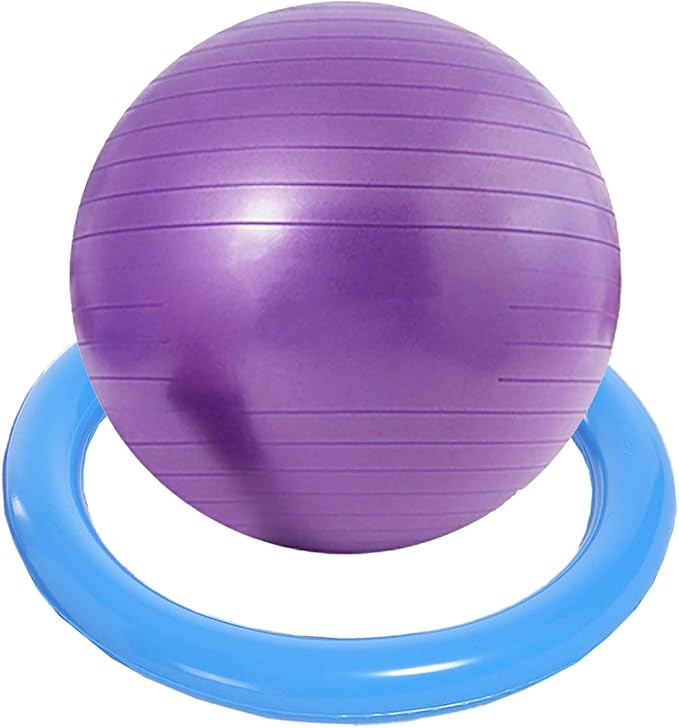 SRNSAEB Exercise Ball Seat for Office Desk Height, Ergonomic Balance Ball Chair Stool for Home/Office/School/Gym/Prolonged Sitting, Height Adjustable Pilates Yoga Ball Chair(Purple,65cm(25 3/5in))