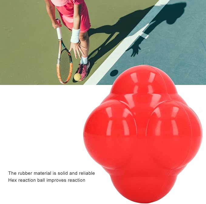 EVTSCAN Reaction Ball Rubber Hex Trainer for Improving Hand Eye Coordination Agility Basketball Tennis