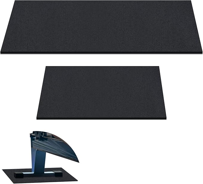 Riakrum 2 Pieces Rower Mat Compatible with Model D Concept 2 Rowing Machine Anti Slip and High Density Thick Floor Mat for Home Gym Foam, Black