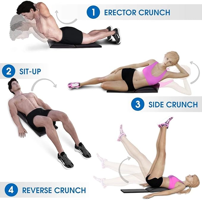 Yes4All Abdominal Exercise Pads, Foldable Ab Workout Equipment for Home Gym Core Training & Back Stretching, Sit Up Mat for Floor Exercises