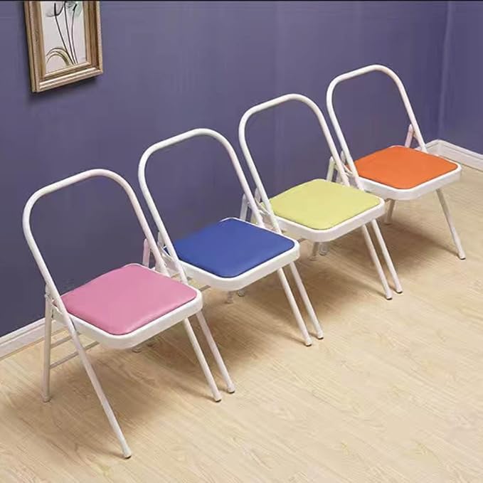 Iyengar Yoga Chair,Pilates Chair,Yoga Inversion Chair,Backless Yoga Chair Prop,Home Exercises Reinforced Design, Blue-82cm×45cm